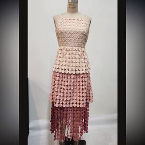 Just Me Midi Dress Multicolored Sleeveless embroidered strip NEW